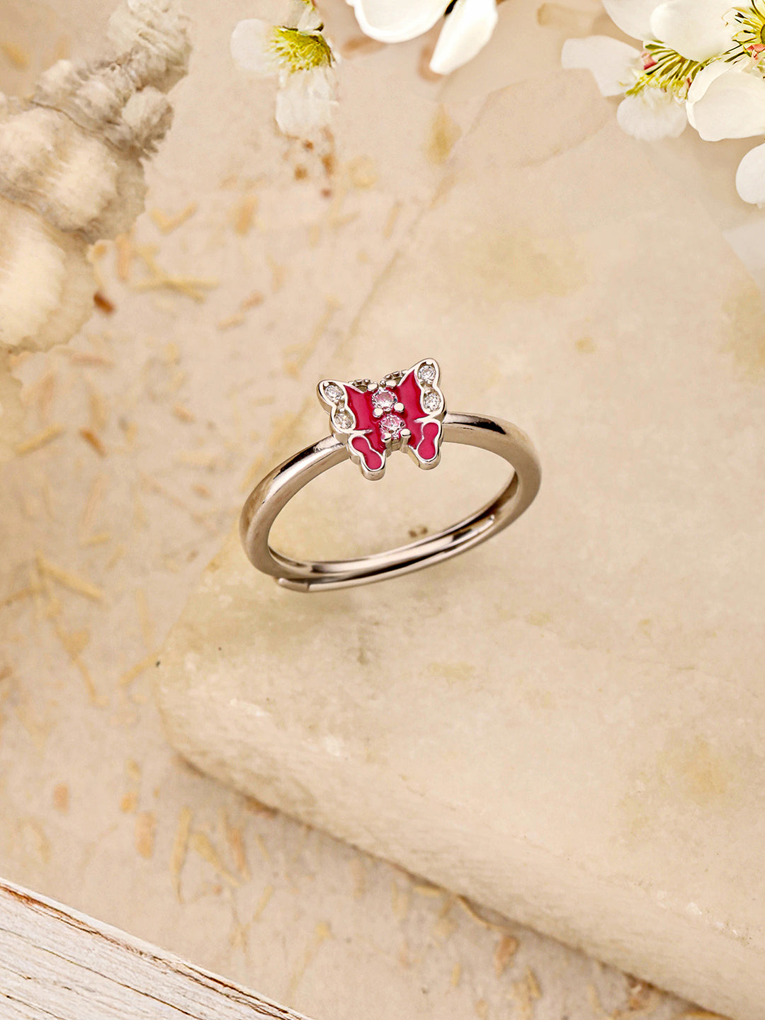 925 Sterling Silver Minimal Elegant Butterfly Adjustable Finger Ring